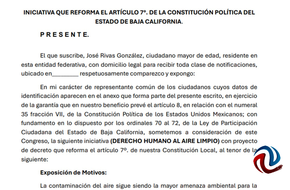 Presentan iniciativa que obligue a garantizar aire libre de contaminantes