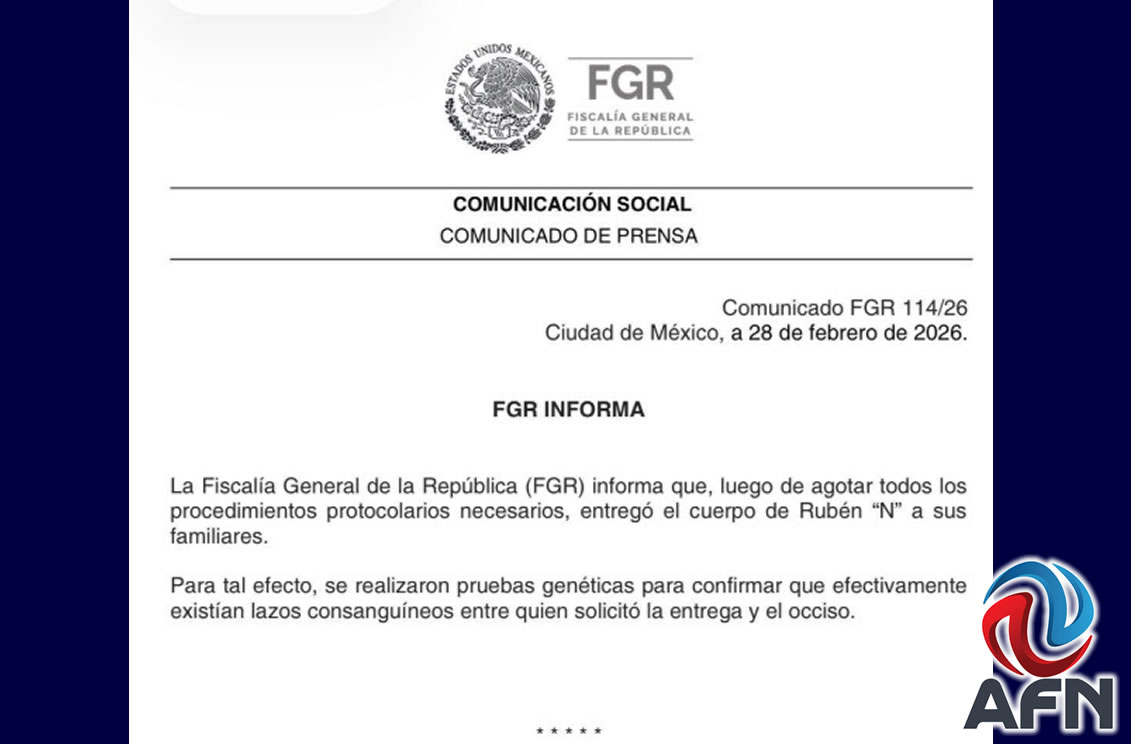 Cuerpo de El Mencho ya fue entregado a sus familiares, confirmó la FGR