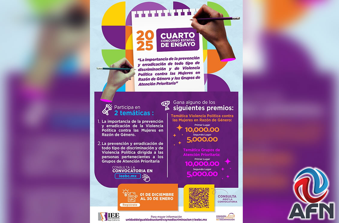 Convoca el IEEBC al cuarto Concurso Estatal de Ensayo 2025