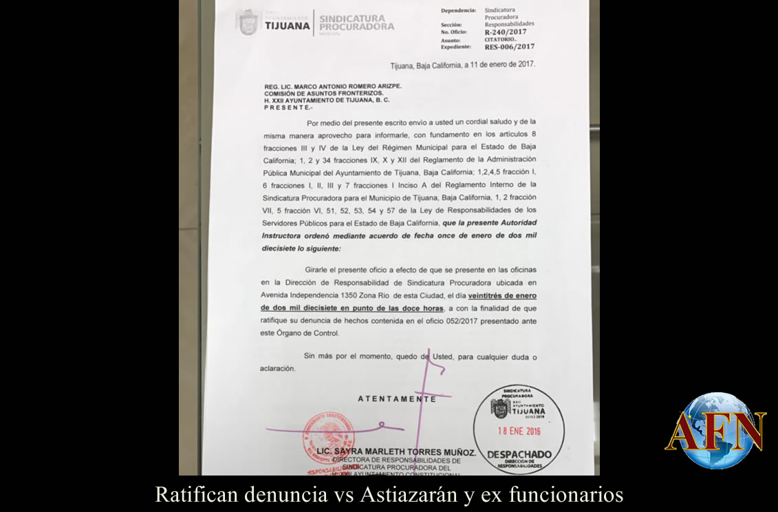 Ratifican denuncia vs Astiazarán y ex funcionarios
