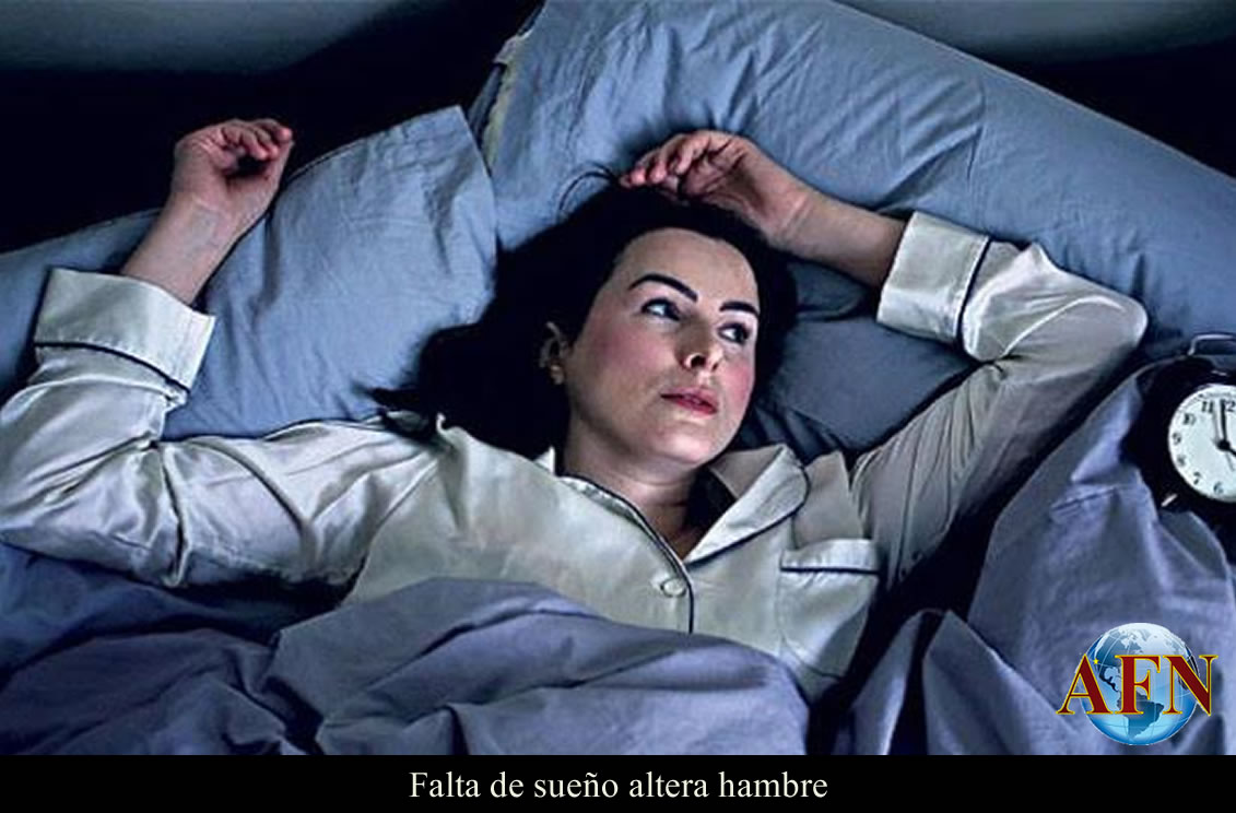 Falta de sueño altera hambre