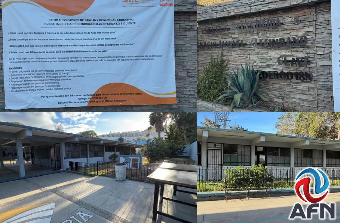 Suspenden actividades en una secundaria, maestros exigen respuesta a demandas