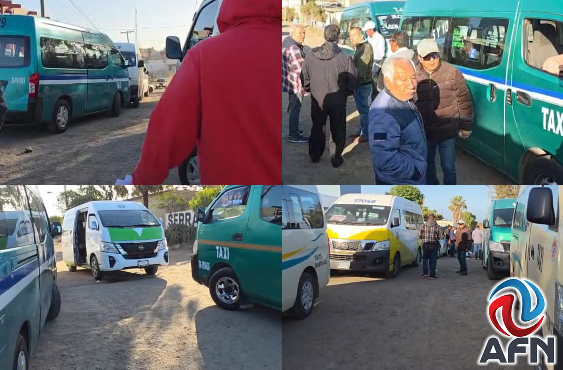 Protestan taxistas y bloquean vialidad, rechazan autorización de nueva ruta