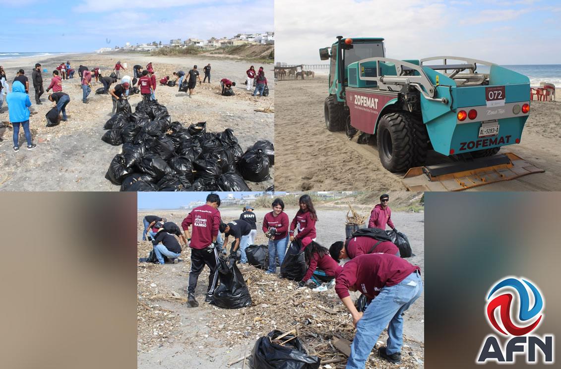 Realizan limpieza en las playas El Bebé y Zona Centro