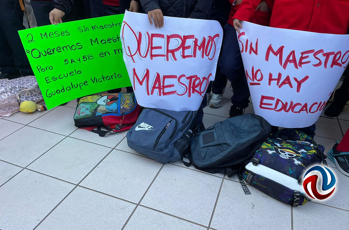 Protestan por falta de maestros en la primaria Guadalupe Victoria