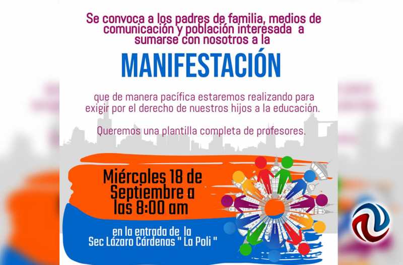 Por falta de maestros en La Poly, harán manifestación